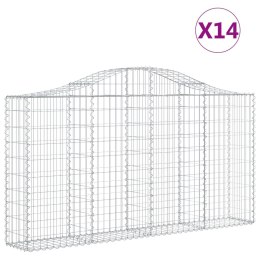 VidaXL Kosze gabionowe, 14 szt, 200x30x100/120cm, galwanizowane żelazo