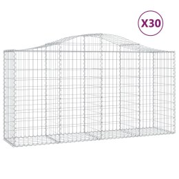 VidaXL Kosze gabionowe, 30 szt, 200x50x100/120cm, galwanizowane żelazo