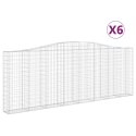 VidaXL Kosze gabionowe, 6 szt, 400x30x140/160 cm, galwanizowane żelazo