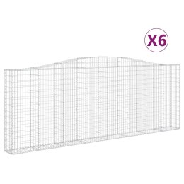 VidaXL Kosze gabionowe, 6 szt, 400x30x140/160 cm, galwanizowane żelazo