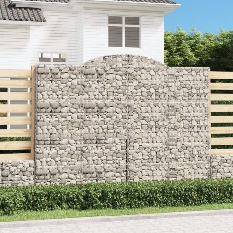 VidaXL Kosze gabionowe, 8 szt, 300x50x220/240 cm, galwanizowane żelazo