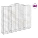 VidaXL Kosze gabionowe, 8 szt, 300x50x220/240 cm, galwanizowane żelazo