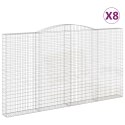 VidaXL Kosze gabionowe, 8 szt, 400x30x220/240 cm, galwanizowane żelazo