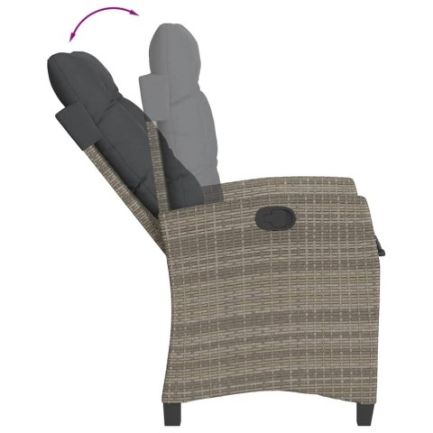 VidaXL 7-cz. zestaw mebli ogrodowych z poduszkami, szary, rattan PE VidaXL 7-cz. zestaw mebli ogrodowych z poduszkami, szary, rattan PE
