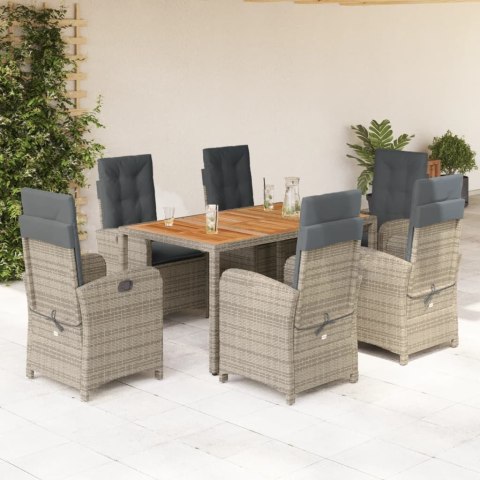 VidaXL 7-cz. zestaw mebli ogrodowych z poduszkami, szary, rattan PE VidaXL 7-cz. zestaw mebli ogrodowych z poduszkami, szary, rattan PE