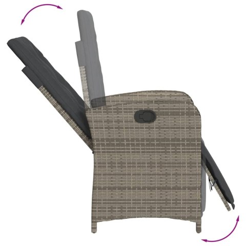 VidaXL 7-cz. zestaw mebli ogrodowych z poduszkami, szary, rattan PE VidaXL 7-cz. zestaw mebli ogrodowych z poduszkami, szary, rattan PE