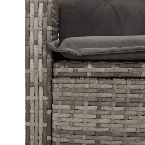 VidaXL 7-cz. zestaw mebli ogrodowych z poduszkami, szary, rattan PE VidaXL 7-cz. zestaw mebli ogrodowych z poduszkami, szary, rattan PE