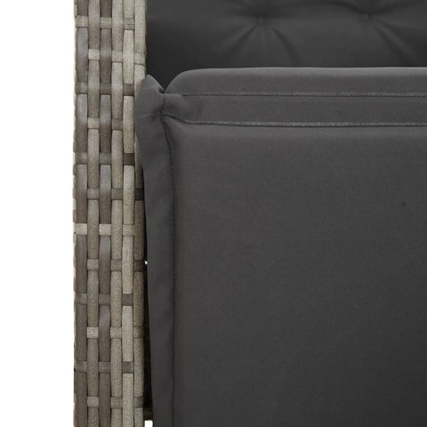 VidaXL 7-cz. zestaw mebli ogrodowych z poduszkami, szary, rattan PE VidaXL 7-cz. zestaw mebli ogrodowych z poduszkami, szary, rattan PE