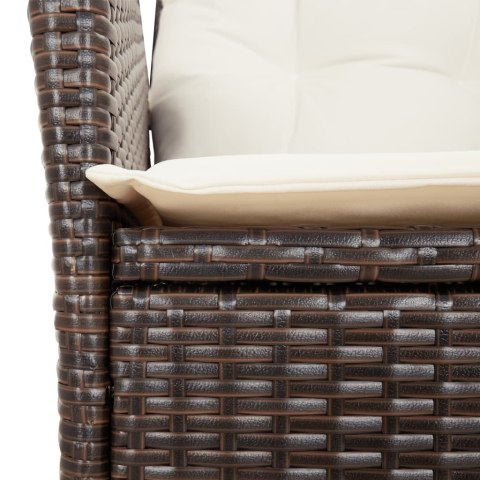 VidaXL 9-cz. zestaw mebli ogrodowych z poduszkami, brązowy, rattan PE VidaXL 9-cz. zestaw mebli ogrodowych z poduszkami, brązowy, rattan PE