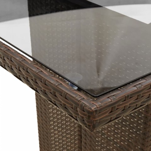 VidaXL 9-cz. zestaw mebli ogrodowych z poduszkami, brązowy, rattan PE VidaXL 9-cz. zestaw mebli ogrodowych z poduszkami, brązowy, rattan PE
