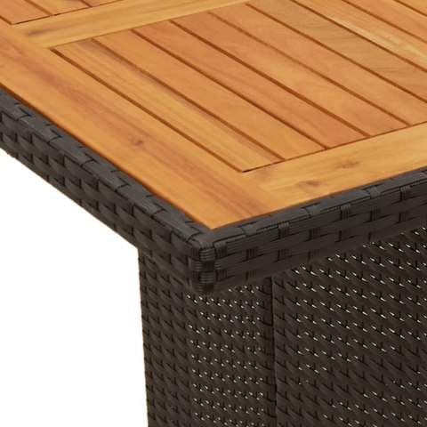 VidaXL 9-cz. zestaw mebli ogrodowych z poduszkami, czarny, rattan PE VidaXL 9-cz. zestaw mebli ogrodowych z poduszkami, czarny, rattan PE