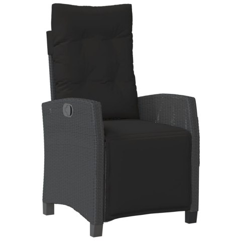 VidaXL 9-cz. zestaw mebli ogrodowych z poduszkami, czarny, rattan PE VidaXL 9-cz. zestaw mebli ogrodowych z poduszkami, czarny, rattan PE