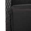 VidaXL 9-cz. zestaw mebli ogrodowych z poduszkami, czarny, rattan PE