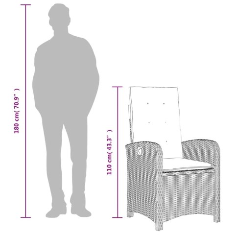 VidaXL 9-cz. zestaw mebli ogrodowych z poduszkami, czarny, rattan PE VidaXL 9-cz. zestaw mebli ogrodowych z poduszkami, czarny, rattan PE