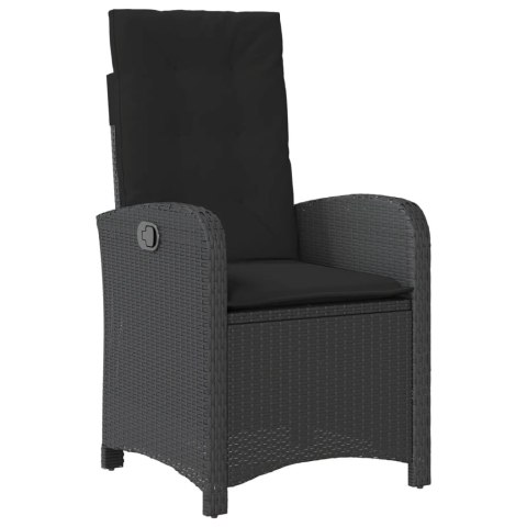 VidaXL 9-cz. zestaw mebli ogrodowych z poduszkami, czarny, rattan PE VidaXL 9-cz. zestaw mebli ogrodowych z poduszkami, czarny, rattan PE