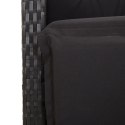 VidaXL 9-cz. zestaw mebli ogrodowych z poduszkami, czarny, rattan PE