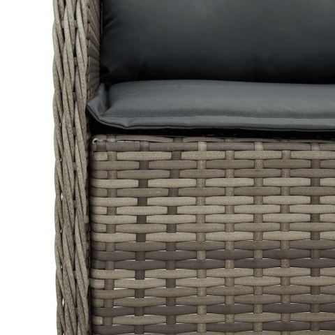 VidaXL 9-cz. zestaw mebli ogrodowych z poduszkami, szary, rattan PE VidaXL 9-cz. zestaw mebli ogrodowych z poduszkami, szary, rattan PE