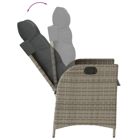 VidaXL 9-cz. zestaw mebli ogrodowych z poduszkami, szary, rattan PE VidaXL 9-cz. zestaw mebli ogrodowych z poduszkami, szary, rattan PE