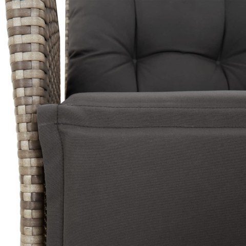 VidaXL 9-cz. zestaw mebli ogrodowych z poduszkami, szary, rattan PE VidaXL 9-cz. zestaw mebli ogrodowych z poduszkami, szary, rattan PE