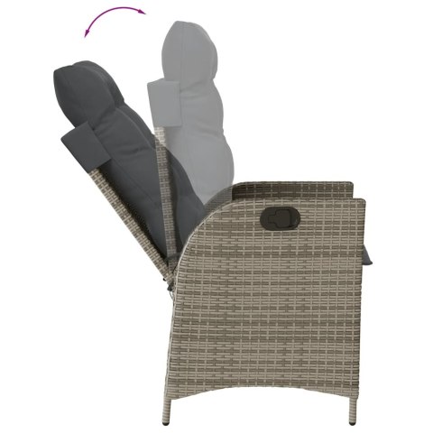 VidaXL 9-cz. zestaw mebli ogrodowych z poduszkami, szary, rattan PE VidaXL 9-cz. zestaw mebli ogrodowych z poduszkami, szary, rattan PE