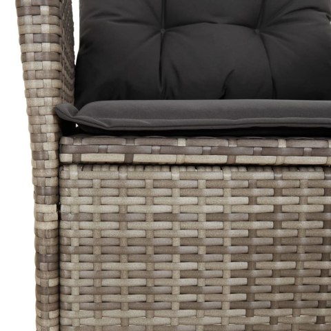 VidaXL 9-cz. zestaw mebli ogrodowych z poduszkami, szary, rattan PE VidaXL 9-cz. zestaw mebli ogrodowych z poduszkami, szary, rattan PE