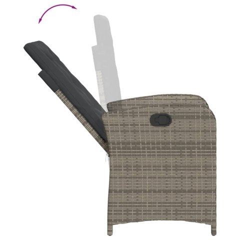 VidaXL 9-cz. zestaw mebli ogrodowych z poduszkami, szary, rattan PE VidaXL 9-cz. zestaw mebli ogrodowych z poduszkami, szary, rattan PE
