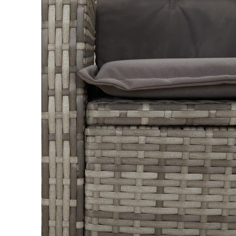 VidaXL 9-cz. zestaw mebli ogrodowych z poduszkami, szary, rattan PE VidaXL 9-cz. zestaw mebli ogrodowych z poduszkami, szary, rattan PE
