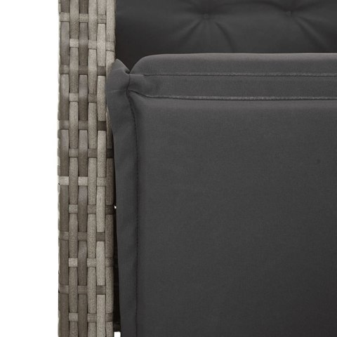 VidaXL 9-cz. zestaw mebli ogrodowych z poduszkami, szary, rattan PE VidaXL 9-cz. zestaw mebli ogrodowych z poduszkami, szary, rattan PE