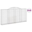 VidaXL Kosze gabionowe, 10 szt 300x30x140/160 cm, galwanizowane żelazo