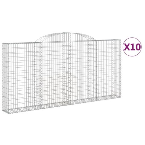 VidaXL Kosze gabionowe, 10 szt 300x30x140/160 cm, galwanizowane żelazo VidaXL Kosze gabionowe, 10 szt 300x30x140/160 cm, galwanizowane żelazo