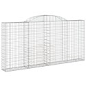 VidaXL Kosze gabionowe, 10 szt 300x30x140/160 cm, galwanizowane żelazo