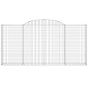 VidaXL Kosze gabionowe, 10 szt 300x30x140/160 cm, galwanizowane żelazo