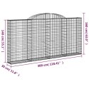 VidaXL Kosze gabionowe, 10 szt 300x30x140/160 cm, galwanizowane żelazo