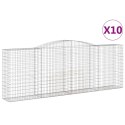 VidaXL Kosze gabionowe, 10 szt, 400x50x140/160cm, galwanizowane żelazo