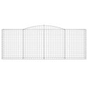 VidaXL Kosze gabionowe, 10 szt, 400x50x140/160cm, galwanizowane żelazo