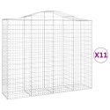 VidaXL Kosze gabionowe, 11 szt, 200x50x160/180cm, galwanizowane żelazo