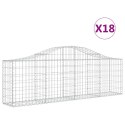 VidaXL Kosze gabionowe, 18 szt, 200x30x60/80 cm, galwanizowane żelazo