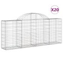 VidaXL Kosze gabionowe, 20 szt, 200x30x80/100 cm, galwanizowane żelazo