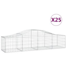 VidaXL Kosze gabionowe, 25 szt, 200x50x40/60 cm, galwanizowane żelazo