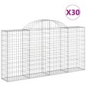 VidaXL Kosze gabionowe, 30 szt, 200x30x100/120cm, galwanizowane żelazo