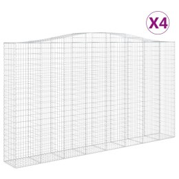 VidaXL Kosze gabionowe, 4 szt, 400x50x220/240 cm, galwanizowane żelazo