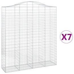 VidaXL Kosze gabionowe, 7 szt, 200x50x220/240 cm, galwanizowane żelazo