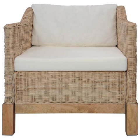 VidaXL 3-częściowy zestaw wypoczynkowy z poduszkami, naturalny rattan VidaXL 3-częściowy zestaw wypoczynkowy z poduszkami, naturalny rattan