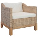 VidaXL 3-częściowy zestaw wypoczynkowy z poduszkami, naturalny rattan