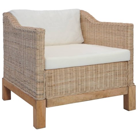 VidaXL 3-częściowy zestaw wypoczynkowy z poduszkami, naturalny rattan VidaXL 3-częściowy zestaw wypoczynkowy z poduszkami, naturalny rattan