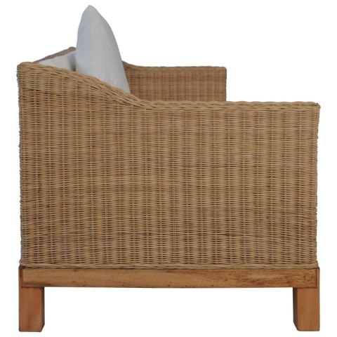 VidaXL 3-częściowy zestaw wypoczynkowy z poduszkami, naturalny rattan VidaXL 3-częściowy zestaw wypoczynkowy z poduszkami, naturalny rattan