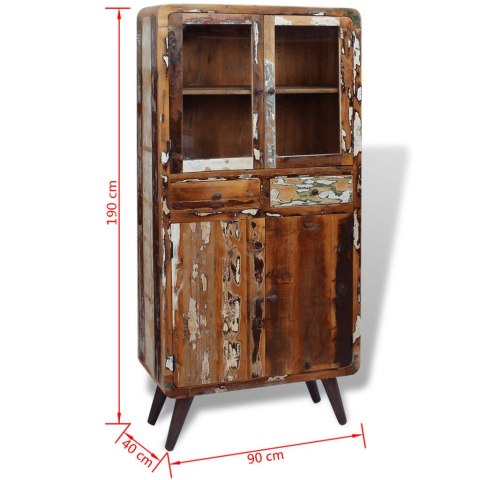 VidaXL Kredens, lite drewno odzyskane, 90x40x190 cm VidaXL Kredens, lite drewno odzyskane, 90x40x190 cm