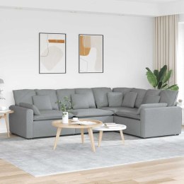 VidaXL Sofa modułowa z poduszkami Tkanina jasnoszara