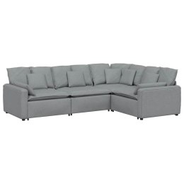 VidaXL Sofa modułowa z poduszkami Tkanina jasnoszara