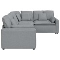 VidaXL Sofa modułowa z poduszkami Tkanina jasnoszara